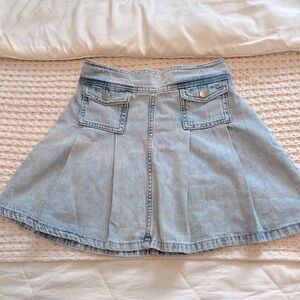 Denim Skirt With Front Pockets